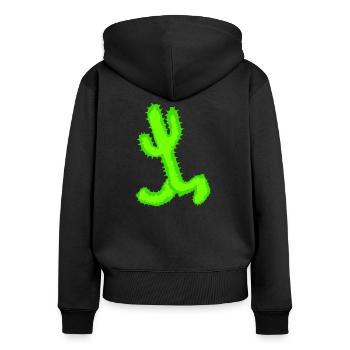 Cactus Cacti Legs Running Fast Funny Running - Women's Premium Organic Zip Hoodie - black - Back - Julia (174cm)