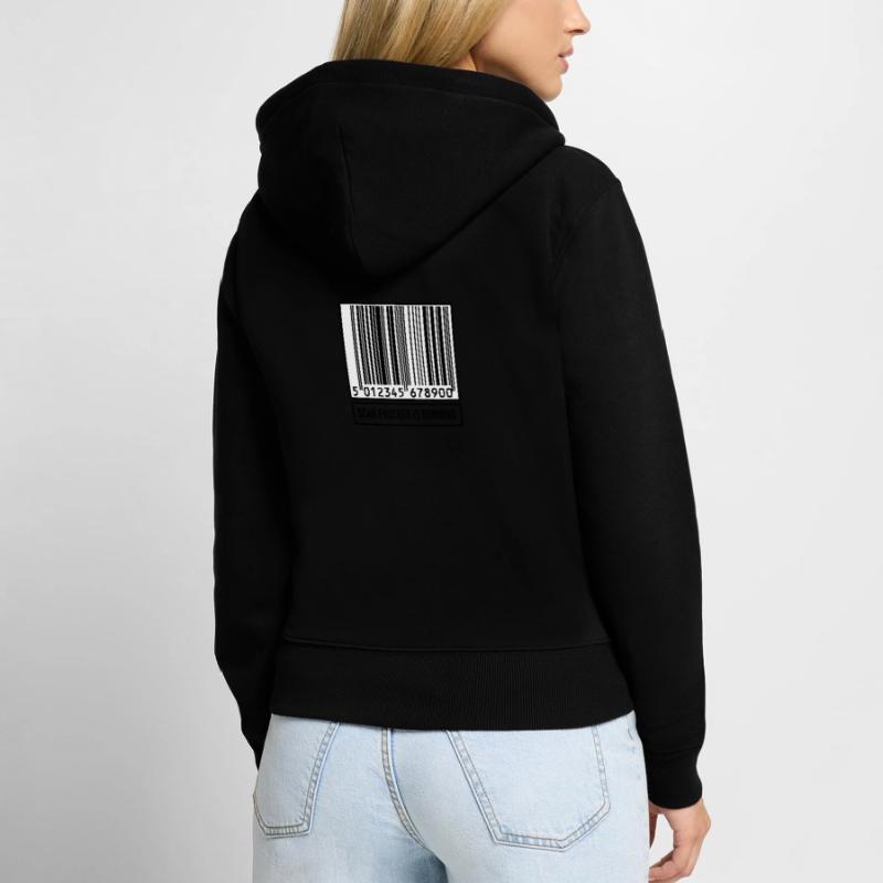 Scan bar code computer science technology gift Women's Premium Organic Zip Hoodie