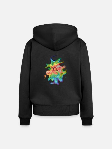 Psychedelisches Ei #2 - Frauen Premium Bio Zip Hoodie - Schwarz