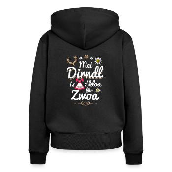 Mei Dirndl is z'kloa for Zwoa Replacement Pregnant Women - Women's Premium Organic Zip Hoodie - black - Back - Julia (174cm)