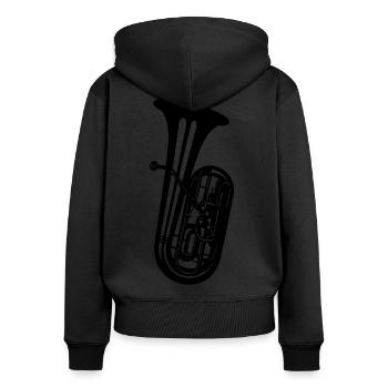 Tuba Wind Instrument Wind Instruments - Women's Premium Organic Zip Hoodie - black - Back - Julia (174cm)