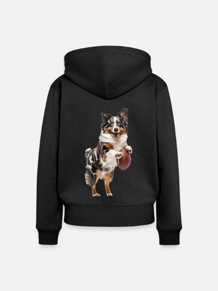 Australischer Schäferhund - Frauen Premium Bio Zip Hoodie - Schwarz