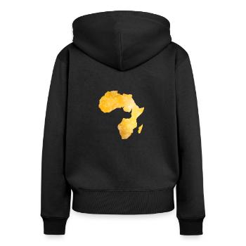 Afrika Afrique Rhino Rhinocéros - Sweat à capuche zippé Premium bio Femme - noir - Dos - Julia (174cm)