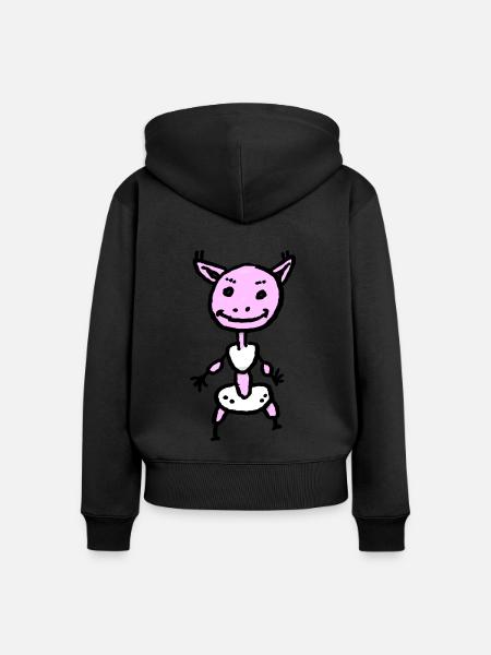 Monster Baby - Frauen Premium Bio Zip Hoodie - Schwarz