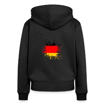 Deutschland - Frauen Premium Bio Zip Hoodie - Schwarz - Hinten - Julia (174cm)