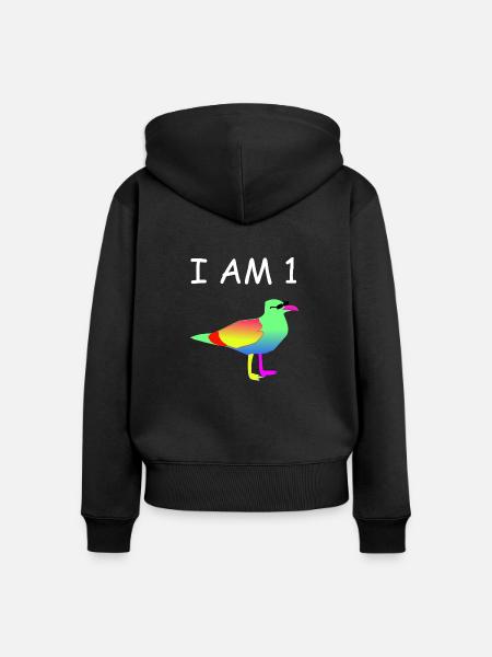 Bunter Vogel - Frauen Premium Bio Zip Hoodie - Schwarz