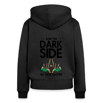 Conception de cornemuse pour Scotland Pride et cornemuse - Sweat à capuche zippé Premium bio Femme - noir - Dos - Julia (174cm)