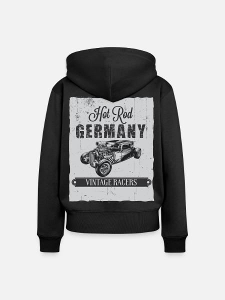 Hotrod Germany - Frauen Premium Bio Zip Hoodie - Schwarz