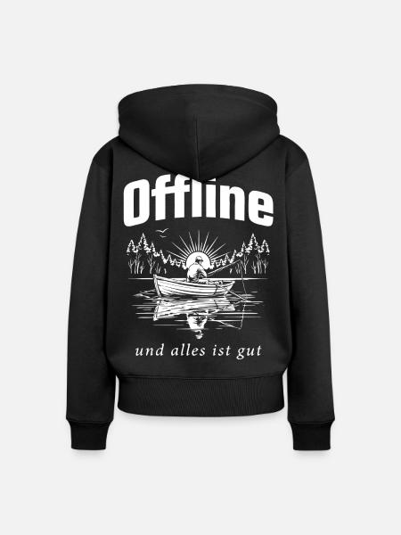 Angeln Natur - Frauen Premium Bio Zip Hoodie - Schwarz