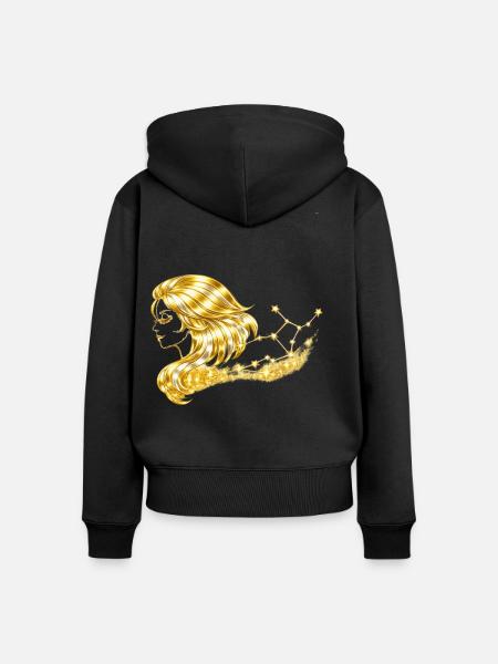 Sternzeichen Jungfrau - Frauen Premium Bio Zip Hoodie - Schwarz