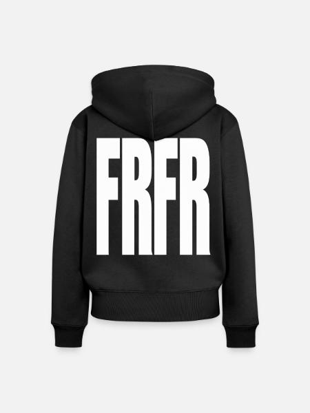 FOR REAL FOR REAL - Frauen Premium Bio Zip Hoodie - Schwarz