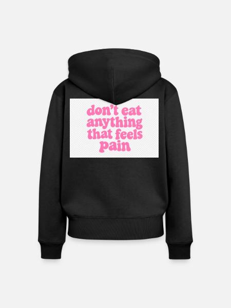 Werde vegan und rette die Tiere - Frauen Premium Bio Zip Hoodie - Schwarz