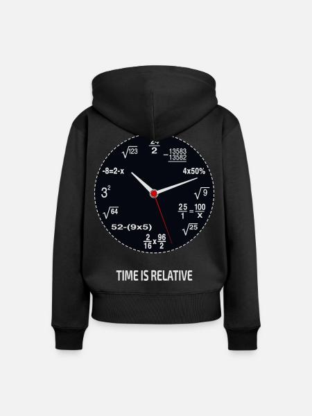 Time Is Relative – Wissenschaft und Zeit - Frauen Premium Bio Zip Hoodie - Schwarz
