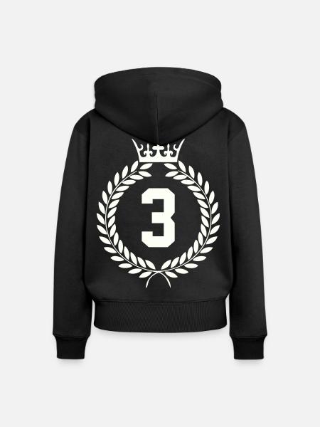 Drei Siegeskronen-Emblem - Frauen Premium Bio Zip Hoodie - Schwarz