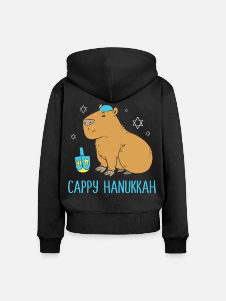 Hanukkah Chanukkah Hanukah - Frauen Premium Bio Zip Hoodie - Schwarz