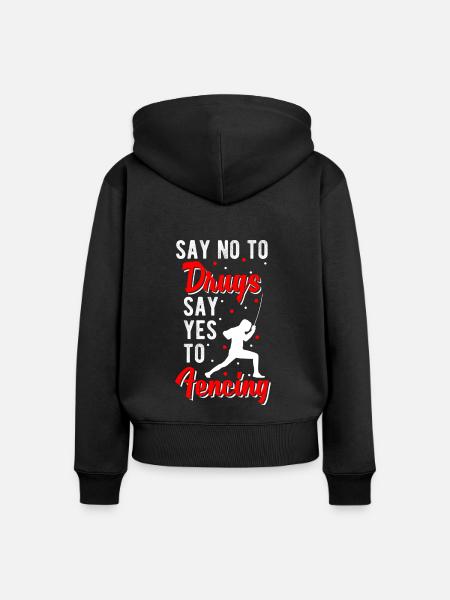 Fechten Säbel - Frauen Premium Bio Zip Hoodie - Schwarz