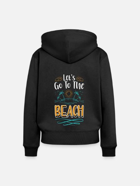 Urlaub Meer Brise - Frauen Premium Bio Zip Hoodie - Schwarz