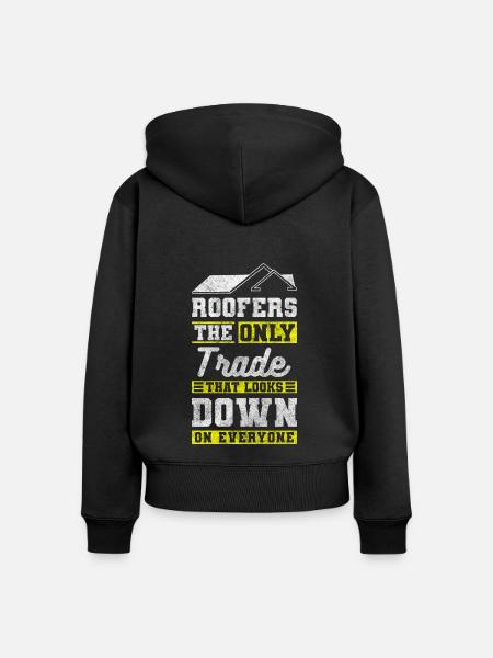 Dachdecker Ziegel Häuser Dachdeckermeister - Frauen Premium Bio Zip Hoodie - Schwarz