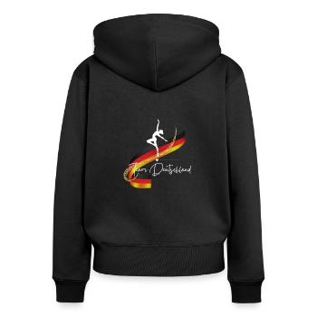 Dance, Team Deutschland, Tänzerin, Tanzen - Frauen Premium Bio Zip Hoodie - Schwarz - Hinten - Julia (174cm)