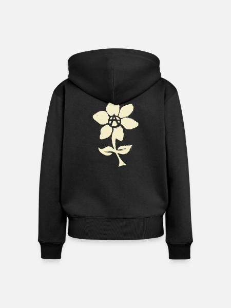 anarchistische Blüte - Frauen Premium Bio Zip Hoodie - Schwarz