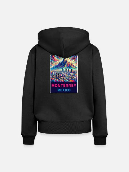 Monterrey Mexiko Design - Frauen Premium Bio Zip Hoodie - Schwarz