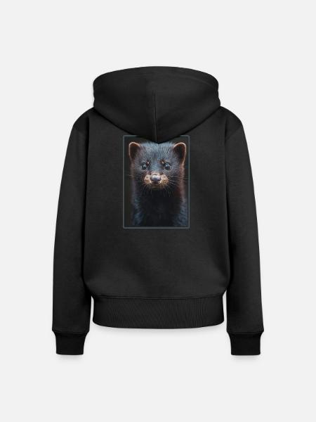 Nerze Nerz - Frauen Premium Bio Zip Hoodie - Schwarz