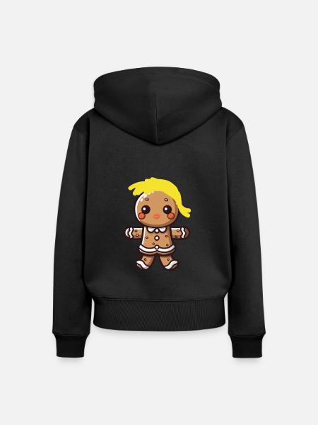 Gingerbread Frau - Frauen Premium Bio Zip Hoodie - Schwarz