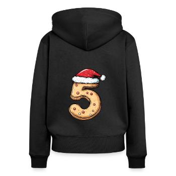 5 Number Christmas Cookie - Women's Premium Organic Zip Hoodie - black - Back - Julia (174cm)