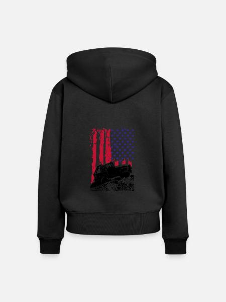 AMERIKANISCHER OFFROADER - Frauen Premium Bio Zip Hoodie - Schwarz