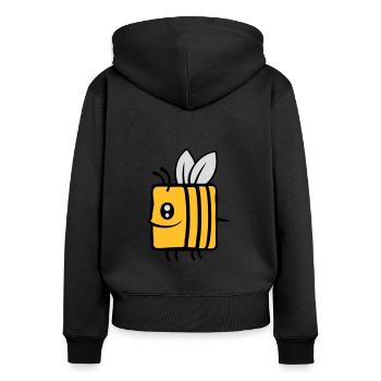 Carré petite abeille mignonne - Sweat à capuche zippé Premium bio Femme - noir - Dos - Julia (174cm)