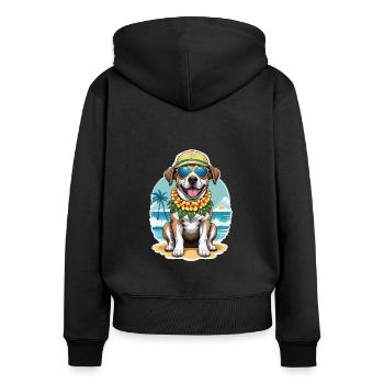 Vacances pour chiens Vacances pour chiens Île d’Hawaï Mer - Sweat à capuche zippé Premium bio Femme - noir - Dos - Julia (174cm)