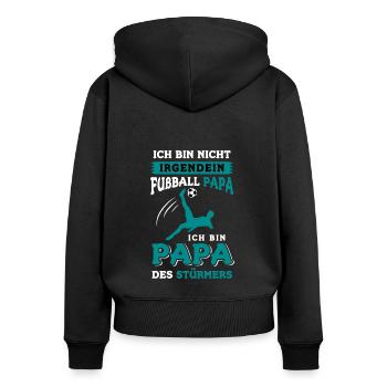 Ich Bin Nicht Irgendein Fußball Papa - Frauen Premium Bio Zip Hoodie - Schwarz - Hinten - Julia (174cm)