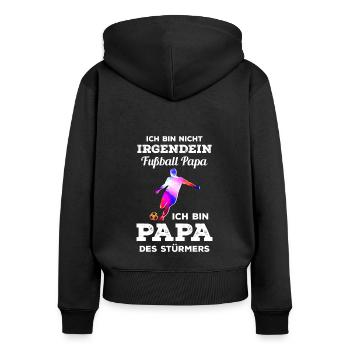 Ich Bin Nicht Irgendein Fußball Papa - Frauen Premium Bio Zip Hoodie - Schwarz - Hinten - Julia (174cm)