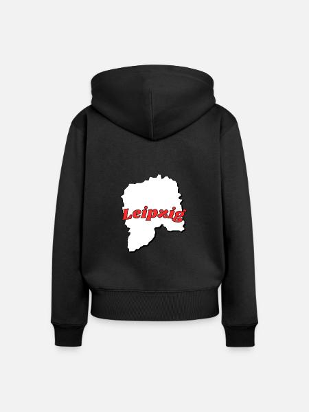 Leipzig - Frauen Premium Bio Zip Hoodie - Schwarz