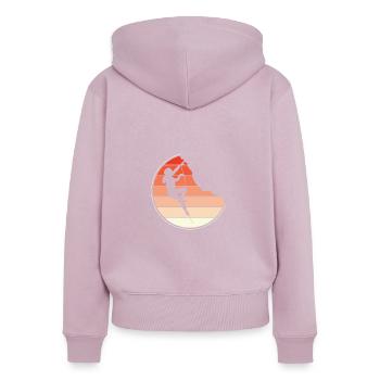 Escalade, fille sur une corde raide - Sweat à capuche zippé Premium bio Femme - rose poudré - Dos - Julia (174cm)