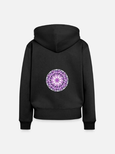 Mandala - Frauen Premium Bio Zip Hoodie - Schwarz