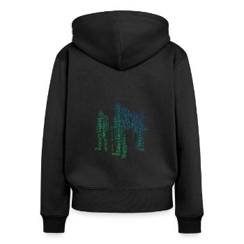 Grimpeur Bloc Escalade Grimpeur Femmes - Sweat à capuche zippé Premium bio Femme - noir - Dos - Julia (174cm)