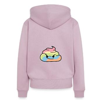 Regenbogen Haufen - Poo grummelige Kacke - Frauen Premium Bio Zip Hoodie - Altrosa - Hinten - Julia (174cm)