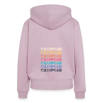 Camping Lagerfeuer Outdoor Abenteuer Liebhaber Cam - Frauen Premium Bio Zip Hoodie - Altrosa - Hinten - Julia (174cm)