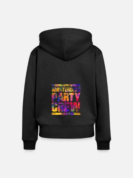 Amsterdam Party Crew Bunt - Frauen Premium Bio Zip Hoodie - Schwarz