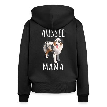 Aussie Australian Shepherd Mama - Women's Premium Organic Zip Hoodie - black - Back - Julia (174cm)