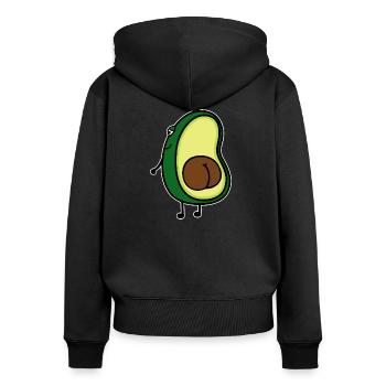 Avocado - Frauen Premium Bio Zip Hoodie - Schwarz - Hinten - Julia (174cm)