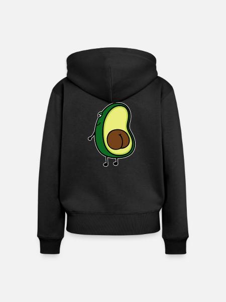 Avocado - Frauen Premium Bio Zip Hoodie - Schwarz