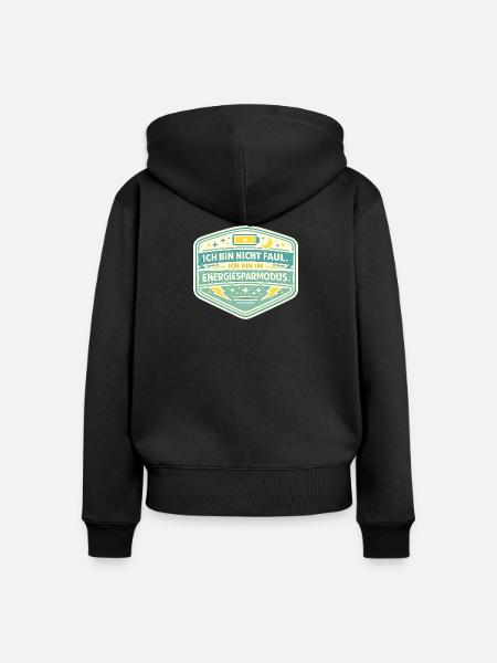 Ich bin im Energiesparmodus - Frauen Premium Bio Zip Hoodie - Schwarz
