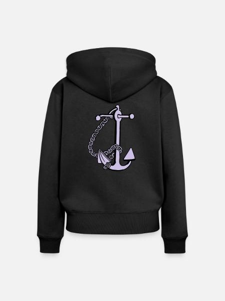 anchor - anker - Frauen Premium Bio Zip Hoodie - Schwarz