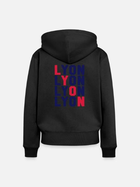 Lyon Gitter - Frauen Premium Bio Zip Hoodie - Schwarz