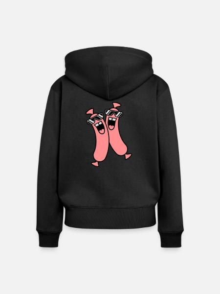 Cool Sausages - Frauen Premium Bio Zip Hoodie - Schwarz
