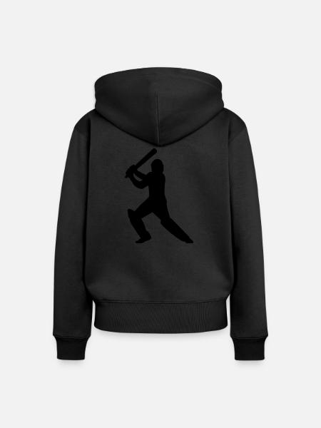 Cricket - Frauen Premium Bio Zip Hoodie - Schwarz