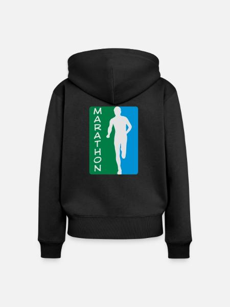 Marathon - Frauen Premium Bio Zip Hoodie - Schwarz