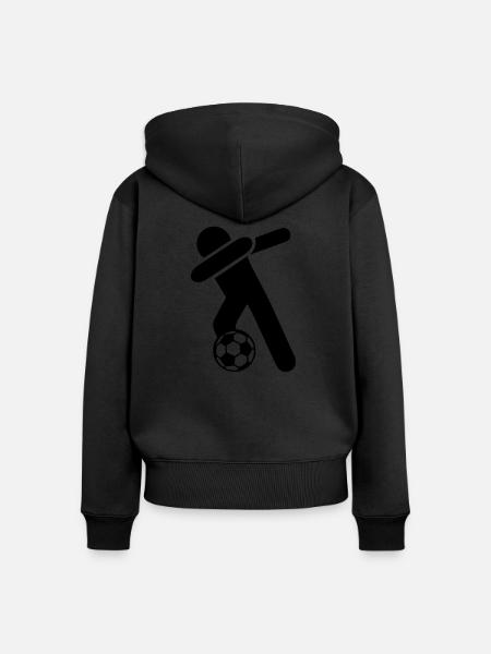dabbing fussball - Frauen Premium Bio Zip Hoodie - Schwarz